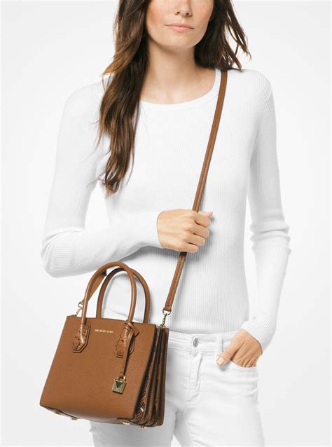 michael kors mercer medium pebble leather accordion crossbody|Michael Kors pebble leather handbags.